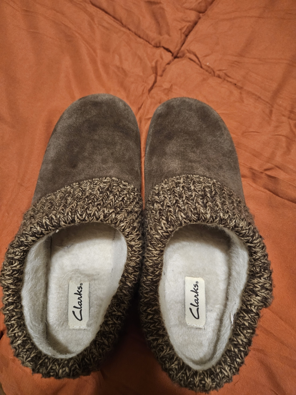 Clarks Knit Collar Clog Slipper Women's Brown US 9 M